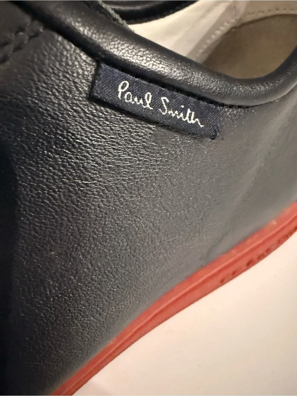 Paul Smith leather navy sneakers- red sole. US 11, EU 44